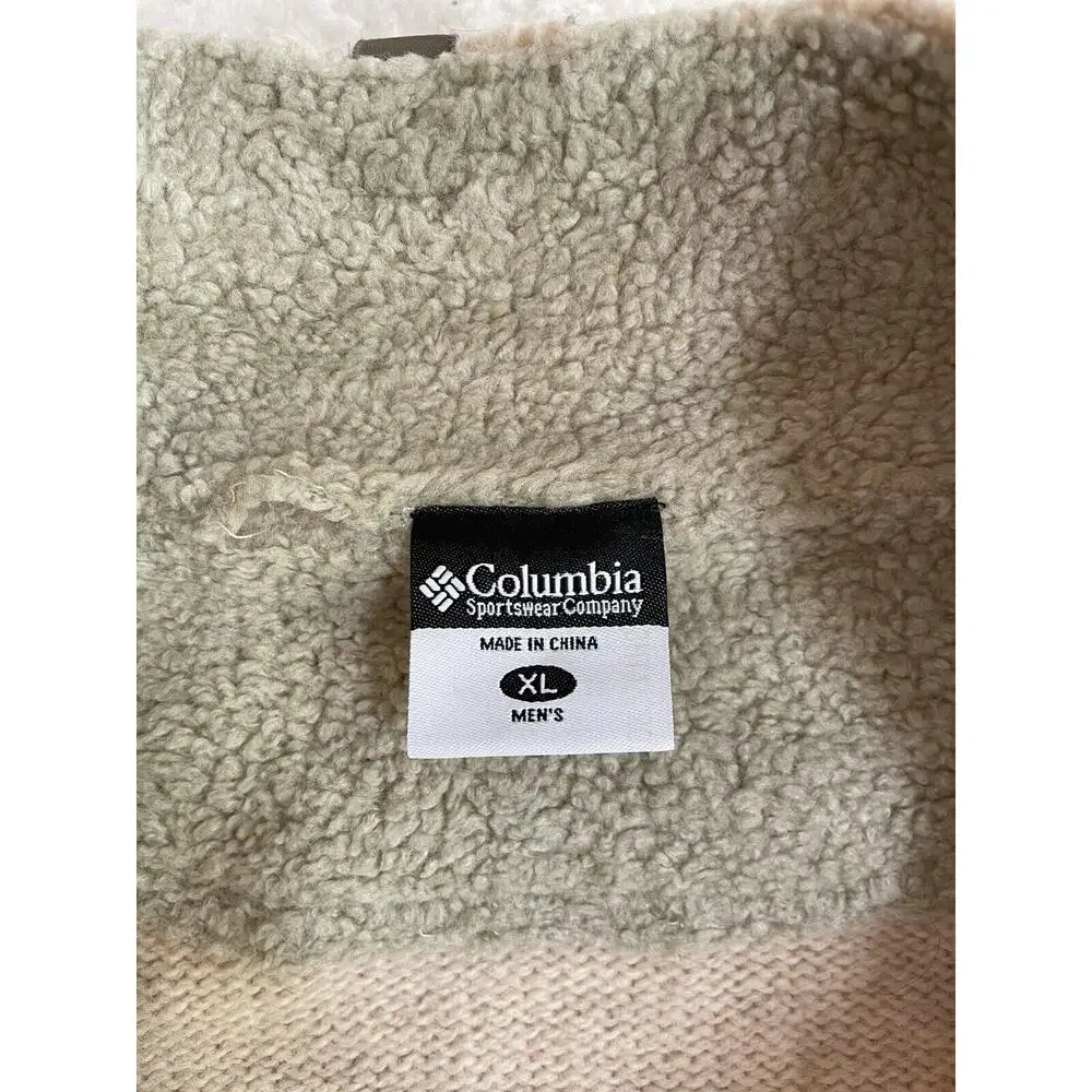 Columbia XCO Wool Sweater Mens XL Beige Color 1/4 Zip Pullover